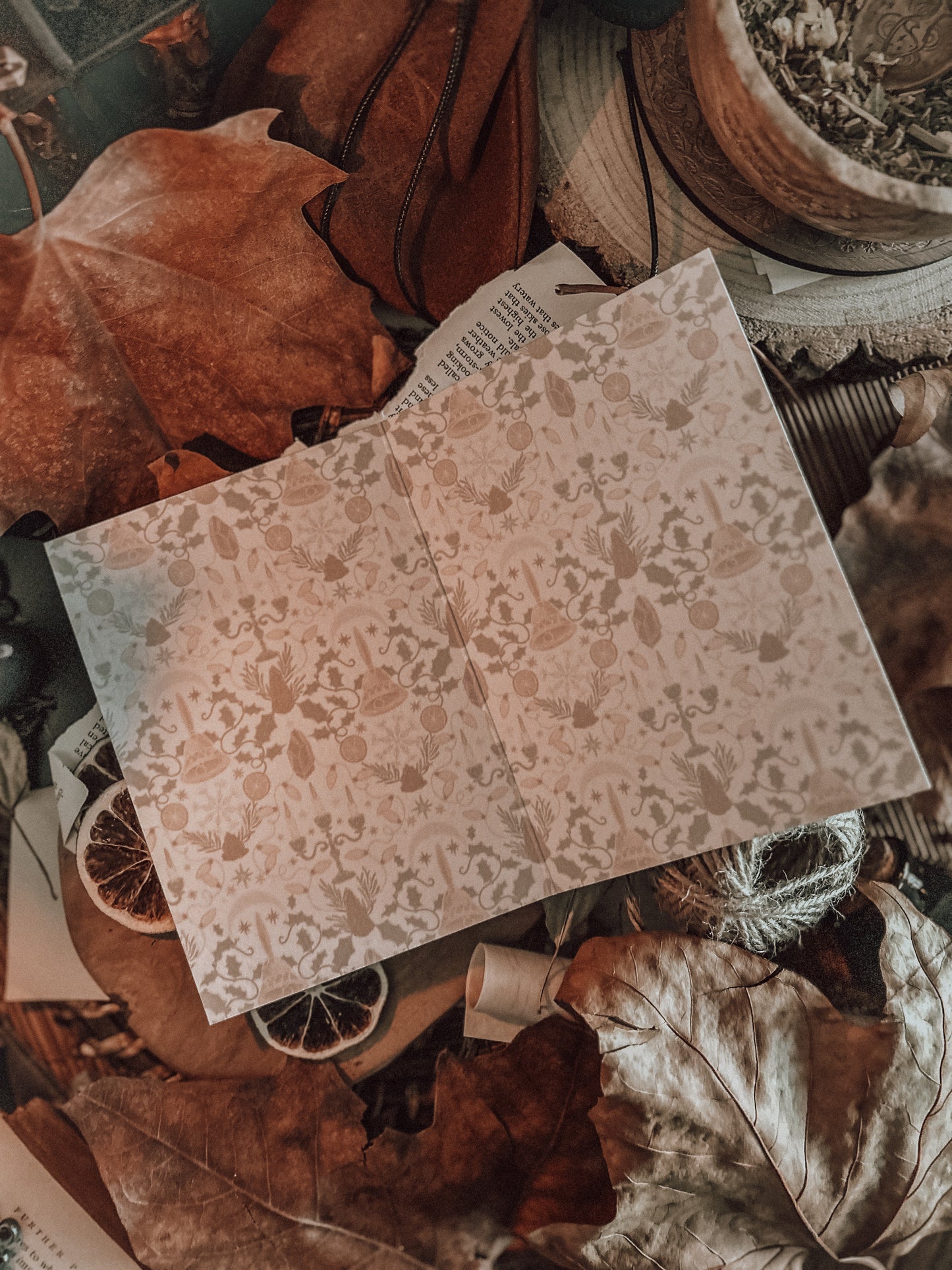 Witchy Wallpaper (Yule Inspired) - Blank Greeting/Note Card