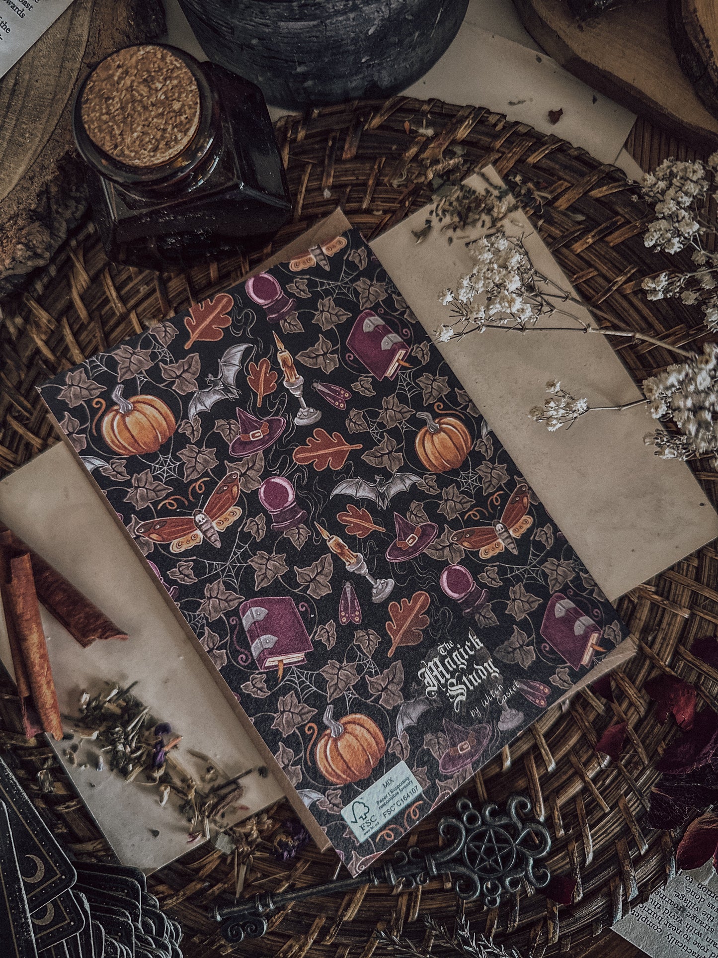 Witchy Wallpaper (Samhain Inspired) - Blank Greeting/Note Card