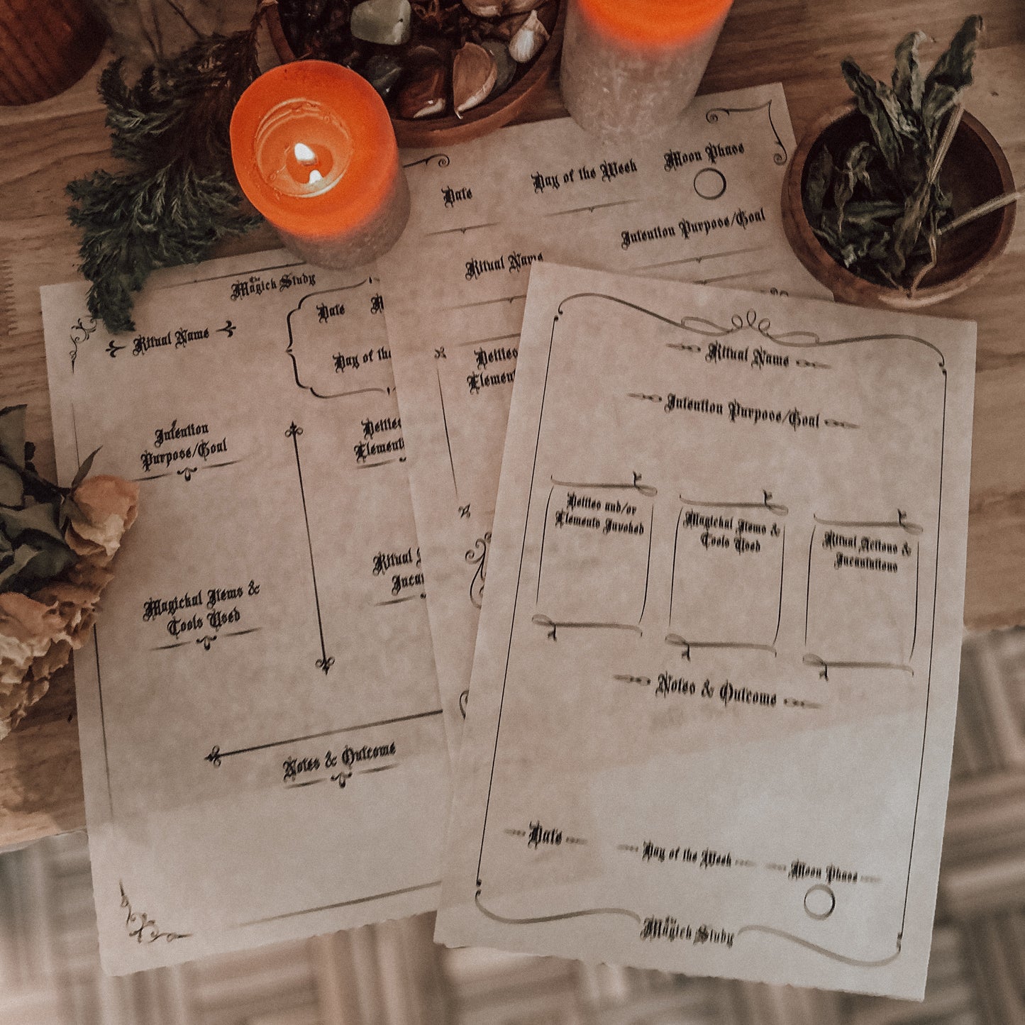 Printed Parchment Ritual Sheets