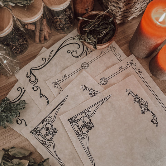 Printed Parchment Spell Sheets - Set Two