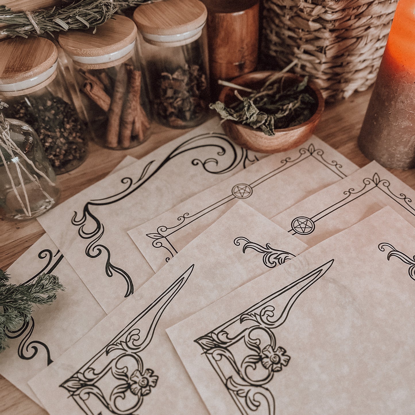 Printed Parchment Spell Sheets - Set Two