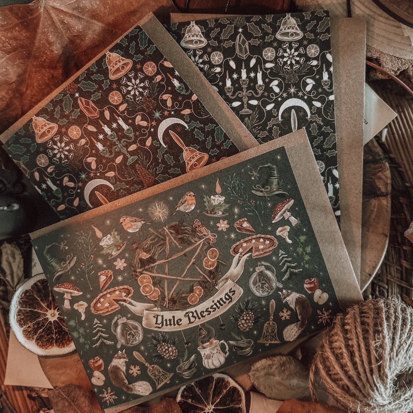 Bundle - 6 x Yule - Blank Greeting/Note Cards